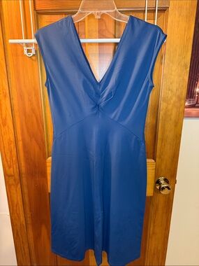Patagonia Bandha Sleeveless V-Neck Midi Blue Women's Dress